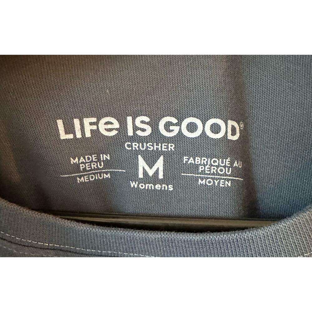 Life is Good Women’s Crusher Tshirt Long Sleeve Ski Goggle Mountain Graphic - Picture 3 of 5